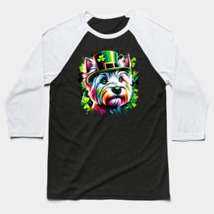 West Highland White Terrier Celebrates St Patrick's Day Baseball T-Shirt